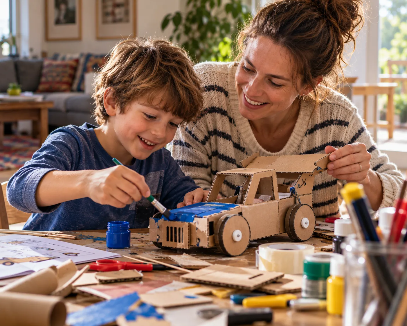 Family building a creative project